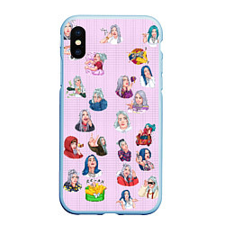 Чехол iPhone XS Max матовый BILLIE EILISH: Stickers, цвет: 3D-голубой