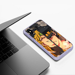 Чехол iPhone XS Max матовый Dio Brando x Jotaro, цвет: 3D-светло-сиреневый — фото 2