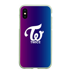 Чехол iPhone XS Max матовый TWICE, цвет: 3D-салатовый