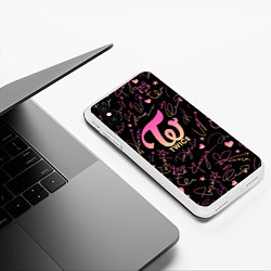 Чехол iPhone XS Max матовый TWICE АВТОГРАФЫ, цвет: 3D-белый — фото 2