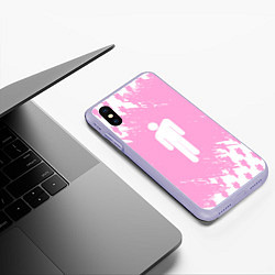 Чехол iPhone XS Max матовый Billie Eilish: Pink Style, цвет: 3D-светло-сиреневый — фото 2