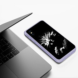 Чехол iPhone XS Max матовый Король и Шут Анархия спина, цвет: 3D-светло-сиреневый — фото 2