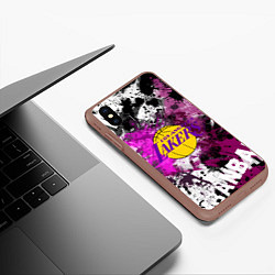 Чехол iPhone XS Max матовый Лос-Анджелес Лейкерс, Los Angeles Lakers, цвет: 3D-коричневый — фото 2