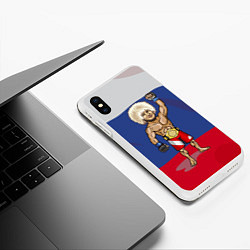 Чехол iPhone XS Max матовый Хабиб Нурмагомедов, цвет: 3D-белый — фото 2