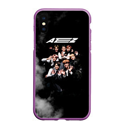 Чехол iPhone XS Max матовый Ateez, цвет: 3D-фиолетовый