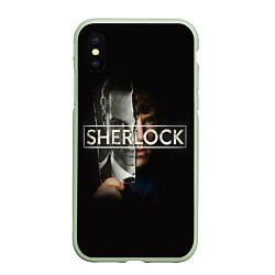 Чехол iPhone XS Max матовый Sherlock, цвет: 3D-салатовый
