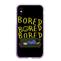 Чехол iPhone XS Max матовый Boreb, цвет: 3D-сиреневый