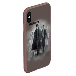 Чехол iPhone XS Max матовый Sherlock, цвет: 3D-коричневый — фото 2