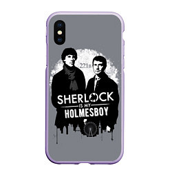 Чехол iPhone XS Max матовый Sherlock Holmesboy, цвет: 3D-светло-сиреневый