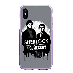 Чехол iPhone XS Max матовый Sherlock Holmesboy, цвет: 3D-сиреневый