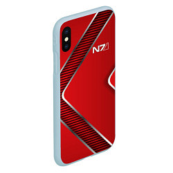 Чехол iPhone XS Max матовый Mass Effect N7, цвет: 3D-голубой — фото 2