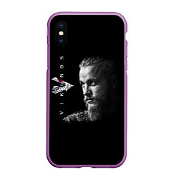 Чехол iPhone XS Max матовый Vikings, цвет: 3D-фиолетовый