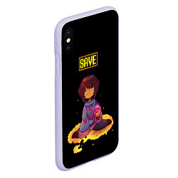 Чехол iPhone XS Max матовый UNDERTALE FRISK, цвет: 3D-светло-сиреневый — фото 2