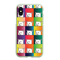 Чехол iPhone XS Max матовый Woman Yelling at Cat, цвет: 3D-салатовый