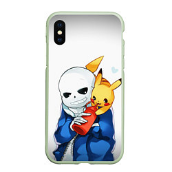 Чехол iPhone XS Max матовый UNDERTALE, цвет: 3D-салатовый