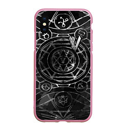 Чехол iPhone XS Max матовый Vikings, цвет: 3D-розовый