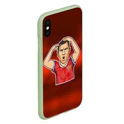 Чехол iPhone XS Max матовый Дзюба Russia edition, цвет: 3D-салатовый — фото 2
