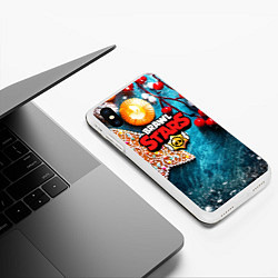 Чехол iPhone XS Max матовый Brawl Stars новогодний, цвет: 3D-белый — фото 2