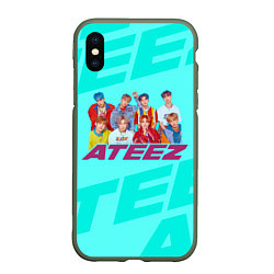 Чехол iPhone XS Max матовый Ateez, цвет: 3D-темно-зеленый