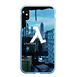 Чехол iPhone XS Max матовый HALF-LIFE GAME, цвет: 3D-голубой