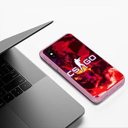Чехол iPhone XS Max матовый CS GO, цвет: 3D-розовый — фото 2
