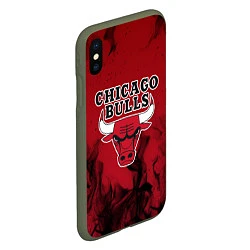 Чехол iPhone XS Max матовый CHICAGO BULLS, цвет: 3D-темно-зеленый — фото 2