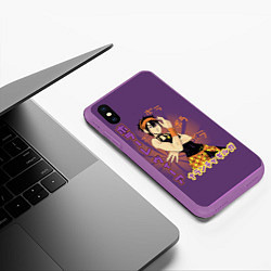 Чехол iPhone XS Max матовый JoJo Bizarre Adventure, цвет: 3D-фиолетовый — фото 2