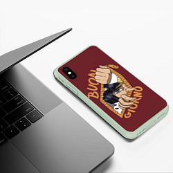 Чехол iPhone XS Max матовый Приключения ДжоДжо, цвет: 3D-салатовый — фото 2