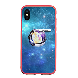 Чехол iPhone XS Max матовый Space Parrot, цвет: 3D-красный