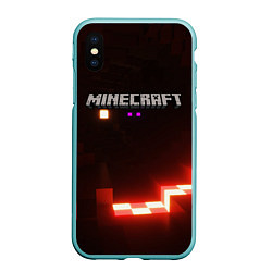 Чехол iPhone XS Max матовый MINECRAFT, цвет: 3D-мятный