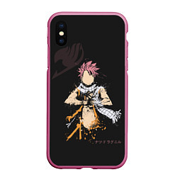 Чехол iPhone XS Max матовый Fairy Tail, цвет: 3D-малиновый