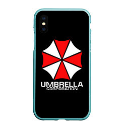 Чехол iPhone XS Max матовый UMBRELLA CORP, цвет: 3D-мятный