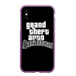 Чехол iPhone XS Max матовый GTA San Andreas, цвет: 3D-фиолетовый