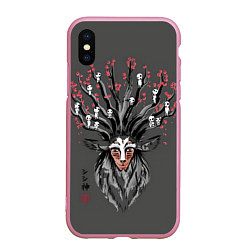 Чехол iPhone XS Max матовый Princess Mononoke, цвет: 3D-розовый