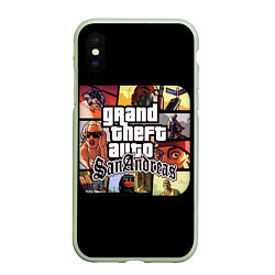 Чехол iPhone XS Max матовый GTA SA, цвет: 3D-салатовый