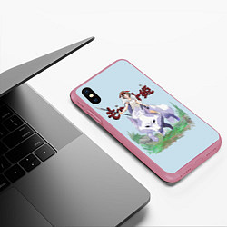 Чехол iPhone XS Max матовый Princess Mononoke, цвет: 3D-малиновый — фото 2