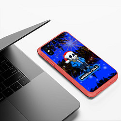 Чехол iPhone XS Max матовый НОВОГОДНИЙ UNDERTALE, цвет: 3D-красный — фото 2