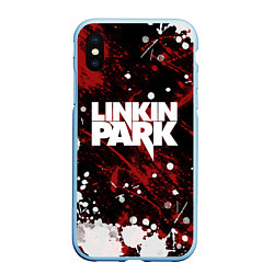 Чехол iPhone XS Max матовый Linkin Park, цвет: 3D-голубой