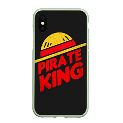 Чехол iPhone XS Max матовый One Piece Pirate King, цвет: 3D-салатовый