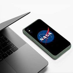 Чехол iPhone XS Max матовый NASA Краски, цвет: 3D-темно-зеленый — фото 2