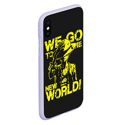 Чехол iPhone XS Max матовый One Piece We Go World, цвет: 3D-светло-сиреневый — фото 2