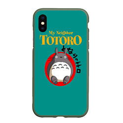 Чехол iPhone XS Max матовый Totoro, цвет: 3D-темно-зеленый