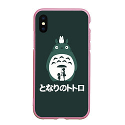 Чехол iPhone XS Max матовый Totoro, цвет: 3D-розовый