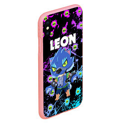 Чехол iPhone XS Max матовый BRAWL STARS ОБОРОТЕНЬ LEON, цвет: 3D-баблгам — фото 2