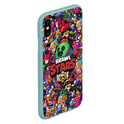 Чехол iPhone XS Max матовый BRAWL STARS SPIKE, цвет: 3D-мятный — фото 2