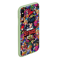 Чехол iPhone XS Max матовый BRAWL STARS BULL, цвет: 3D-салатовый — фото 2