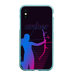 Чехол iPhone XS Max матовый Archer, цвет: 3D-мятный