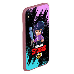 Чехол iPhone XS Max матовый BRAWL STARS BIBI, цвет: 3D-малиновый — фото 2