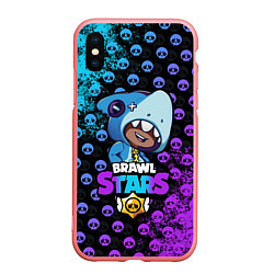 Чехол iPhone XS Max матовый Brawl Stars LEON SHARK, цвет: 3D-баблгам