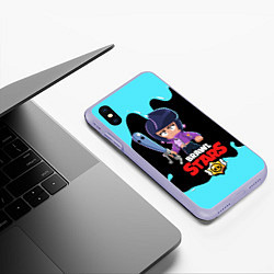 Чехол iPhone XS Max матовый BRAWL STARS BIBI, цвет: 3D-светло-сиреневый — фото 2